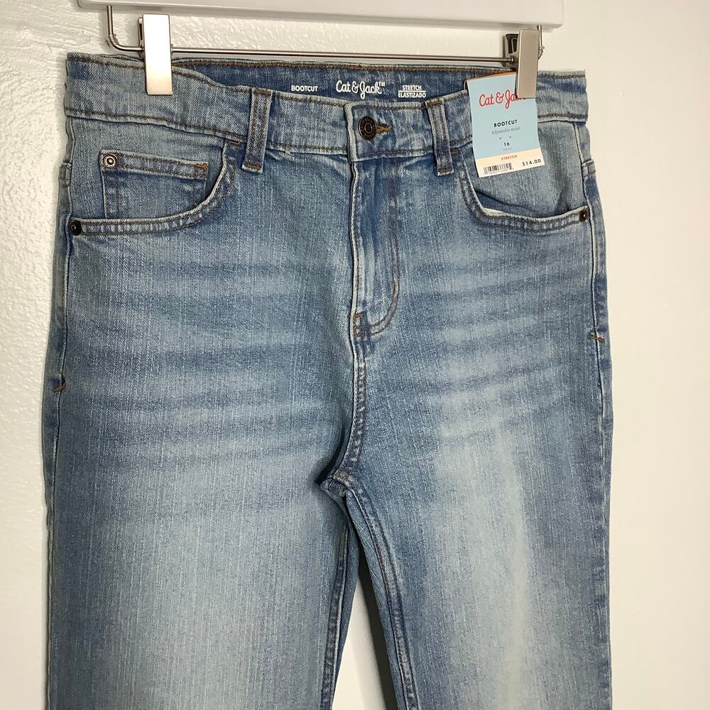 Cat & Jack Bootcut Jeans Adjustable Waistband 16 - Picture 2 of 7